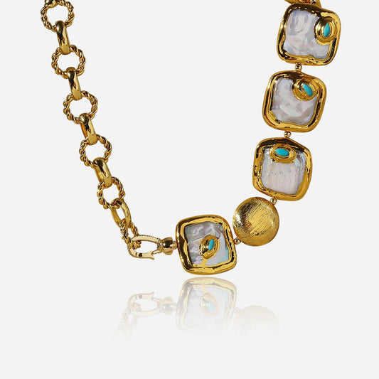 Molten Pearl Statement Necklace - Voisson