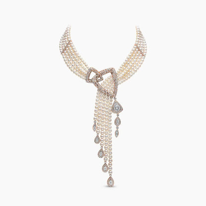 Moonlit Plume Pearl Necklace - Voisson