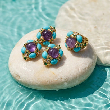 Mystic Oasis Set – Earrings & Ring - Voisson