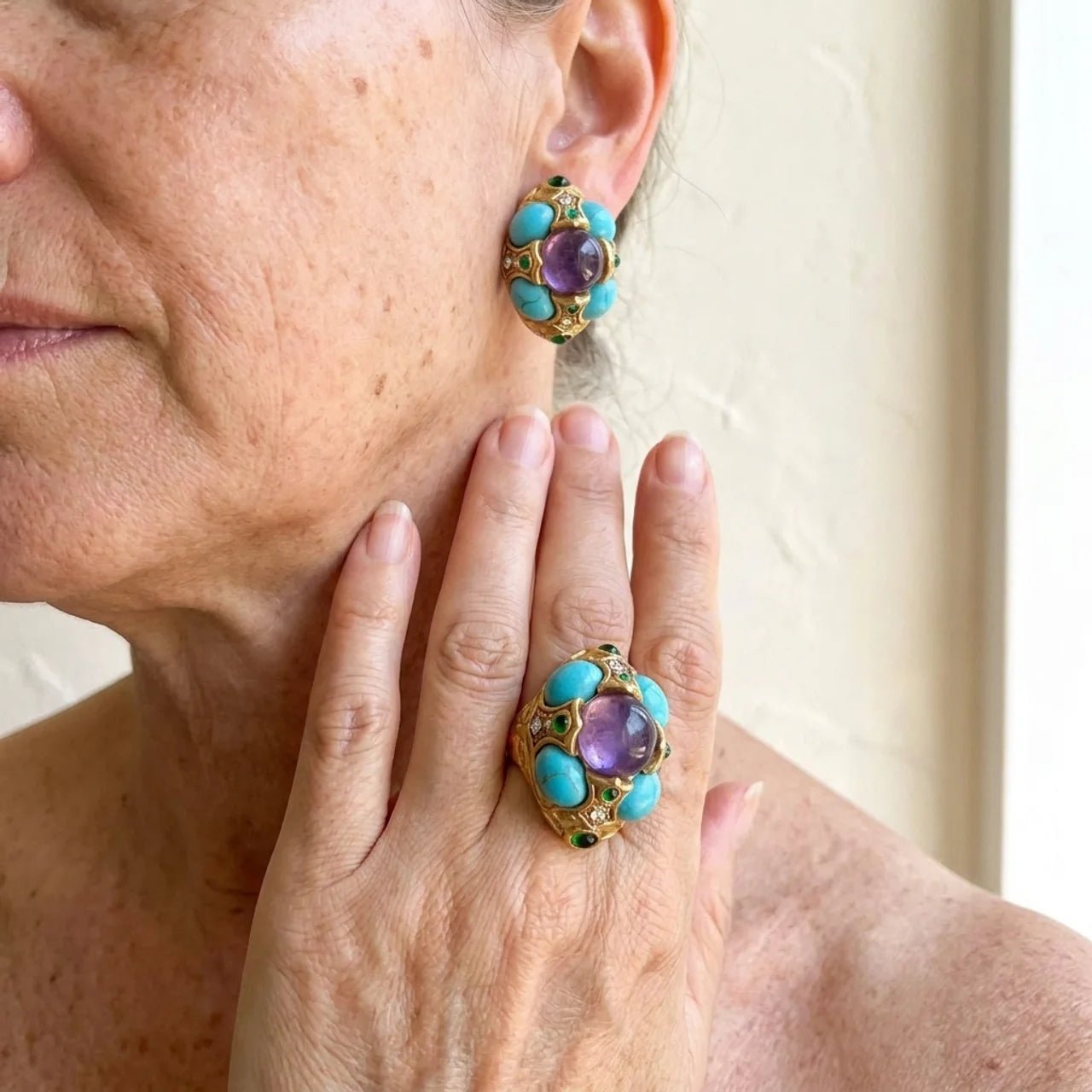 Mystic Oasis Set – Earrings & Ring - Voisson