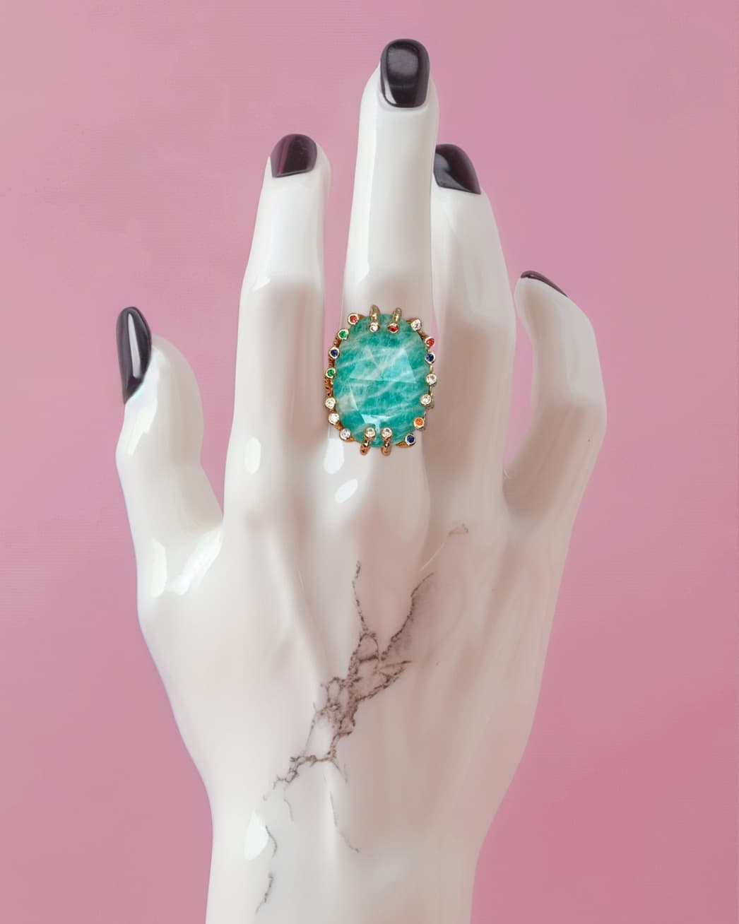 NativeSpark Amazonite Adjustable Ring - Voisson