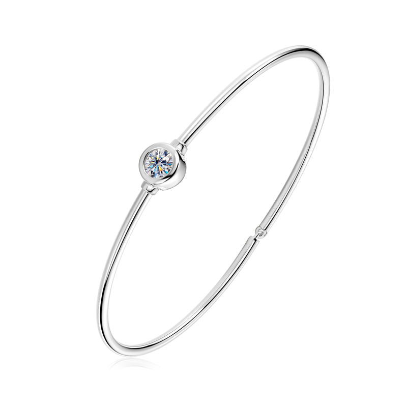 Nebula 925 Sterling Silver 0.5Ct Moissanite Bangle Bracelet - Voisson