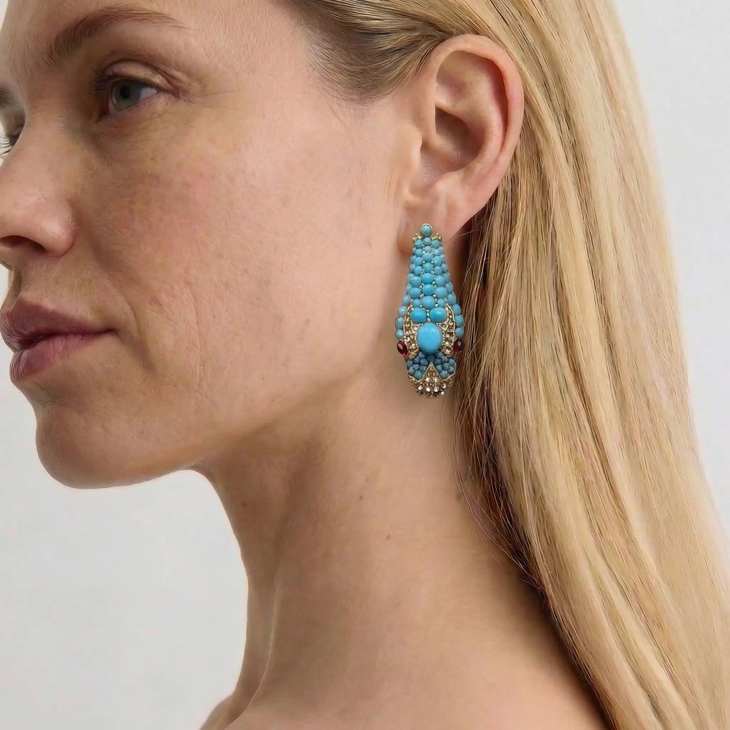 Nile Serpent Turquoise Earrings - Voisson