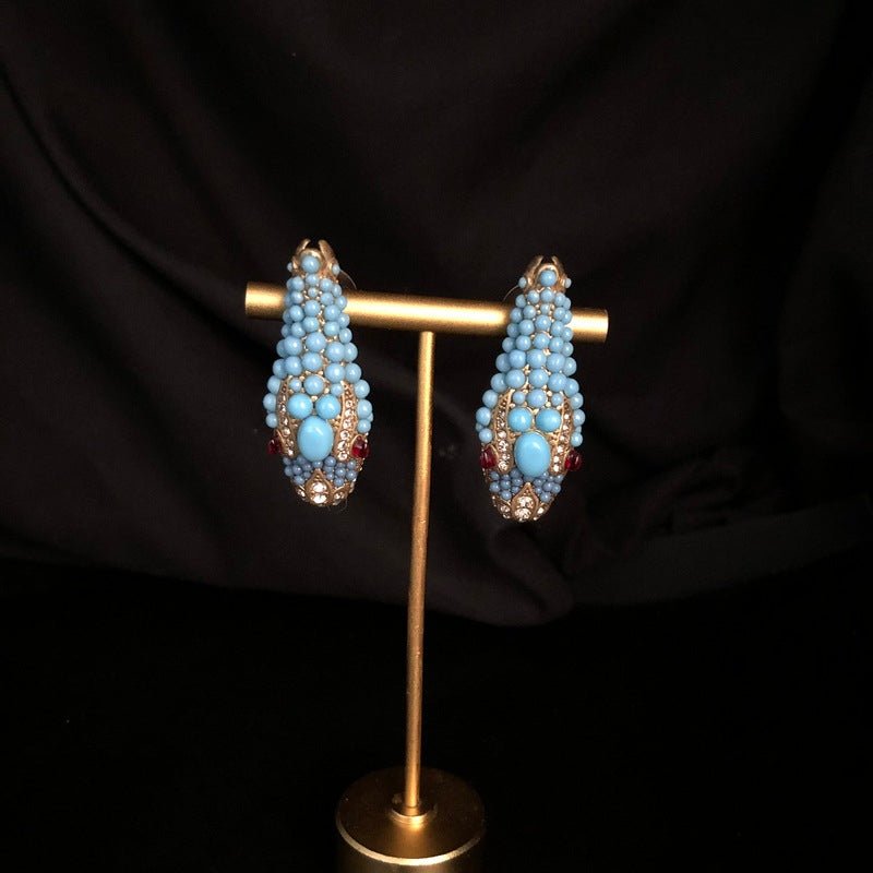 Nile Serpent Turquoise Earrings - Voisson