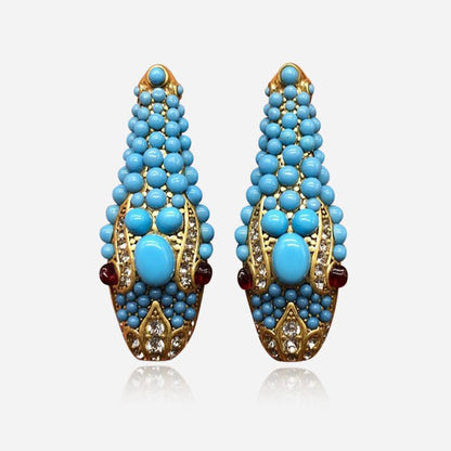 Nile Serpent Turquoise Earrings - Voisson