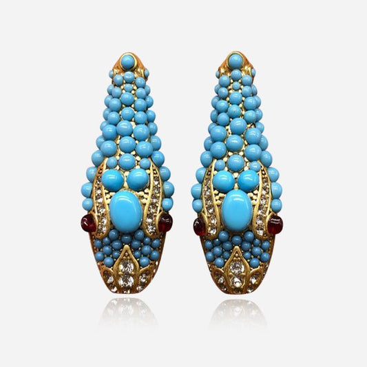 Nile Serpent Turquoise Earrings - Voisson