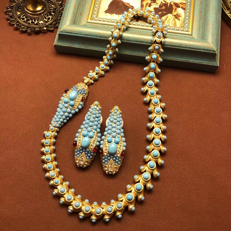 Nile Serpent Turquoise Earrings - Voisson