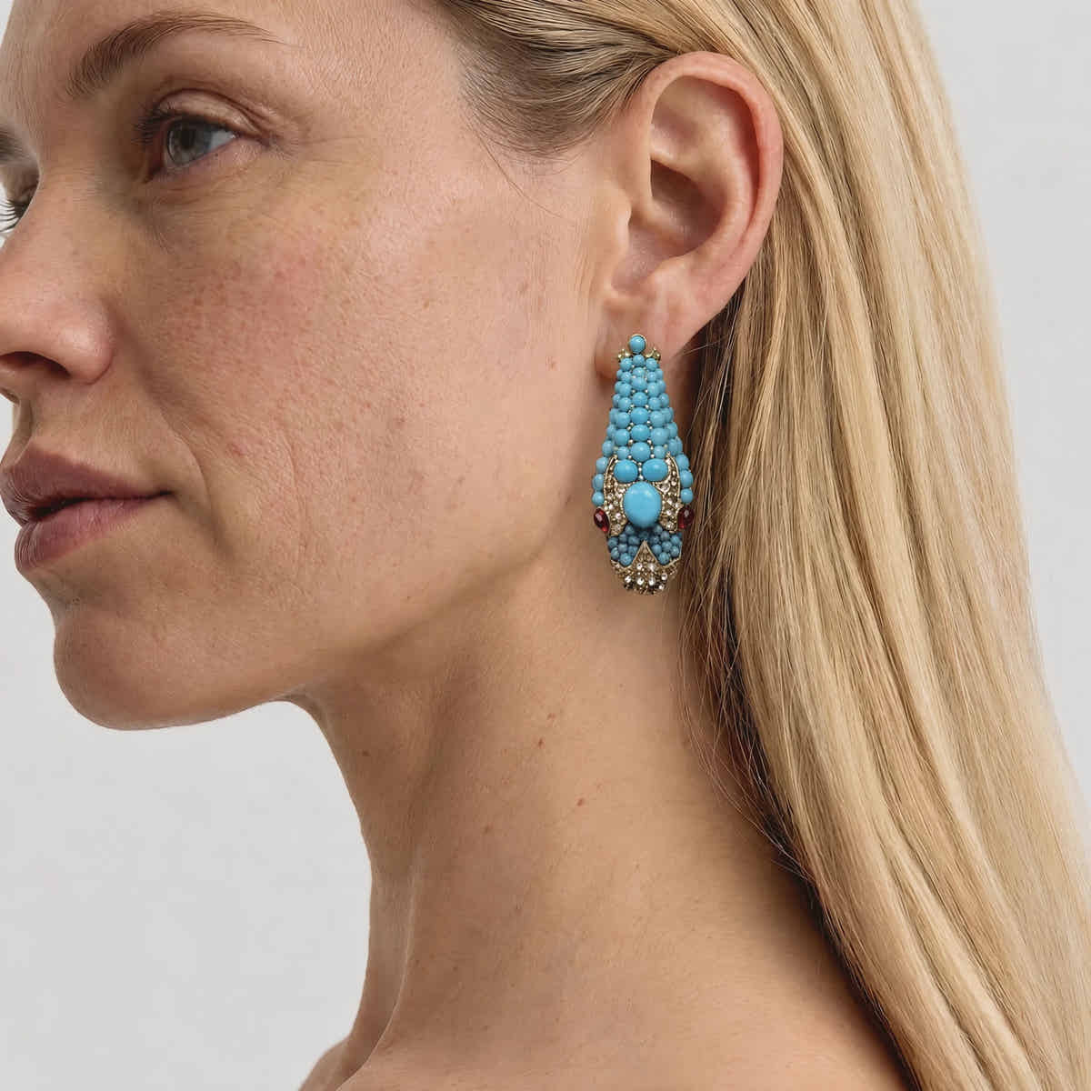 Nile Serpent Turquoise Earrings - Voisson