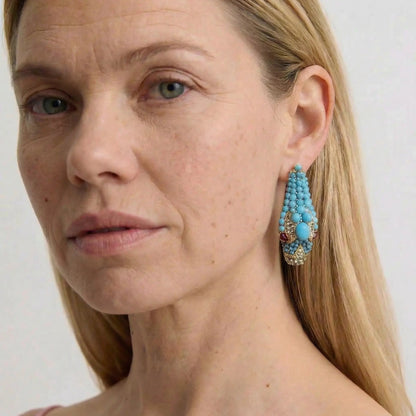 Nile Serpent Turquoise Earrings - Voisson