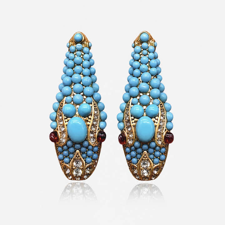 Nile Serpent Turquoise Earrings - Voisson