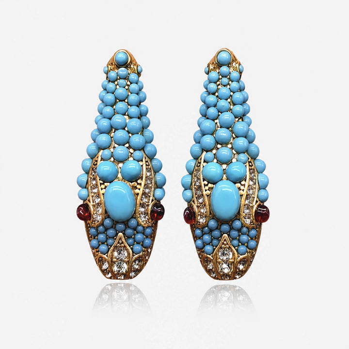 Nile Serpent Turquoise Earrings - Voisson