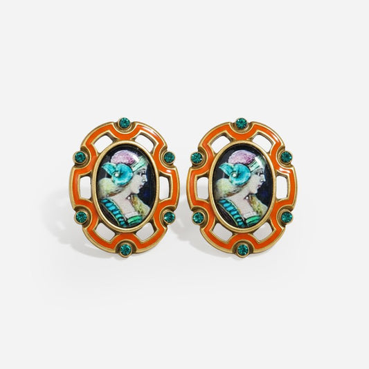 Noble Cameo Stud Earrings - Voisson