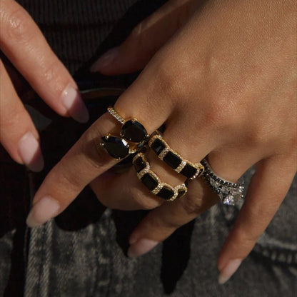 Noir Halo Band Ring - Voisson