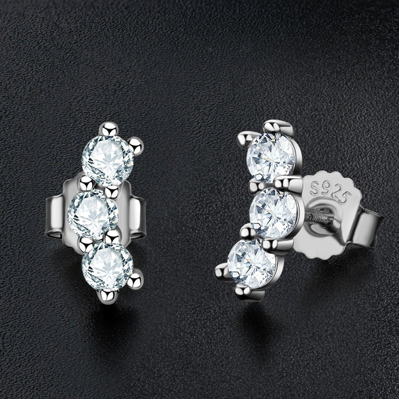 Nova Moissanite 925 Sterling Silver Stud Earrings - Voisson