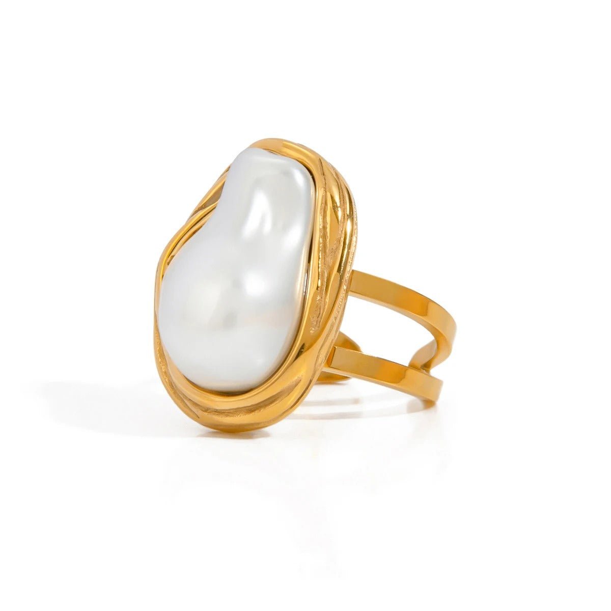 OddityOrb SS Pearl Adjustable Ring - Voisson