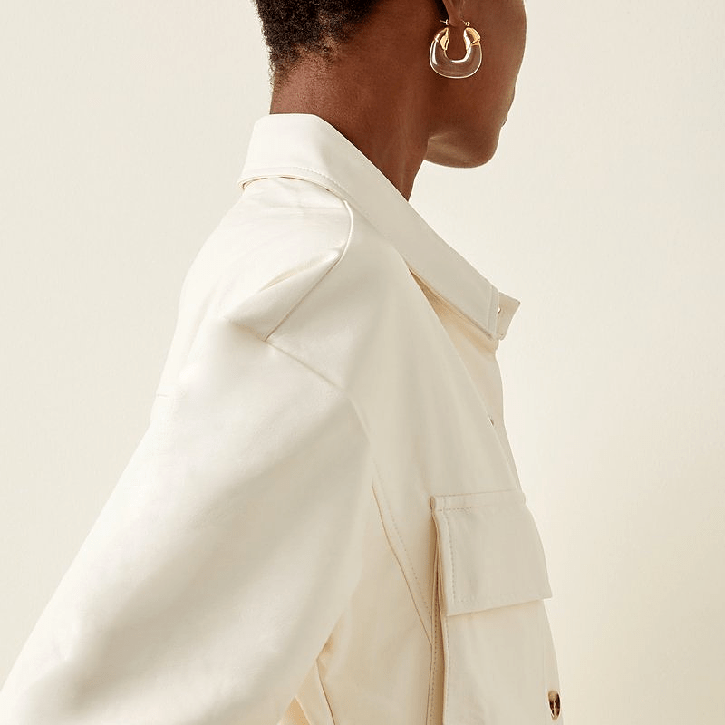 Ombre 18K Gold Resin Clear Hoop Earrings - Voisson