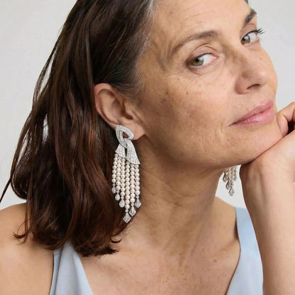Opera Cascade Pearl Earrings - Voisson