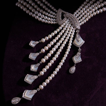 Opera Cascade Pearl Necklace - Voisson