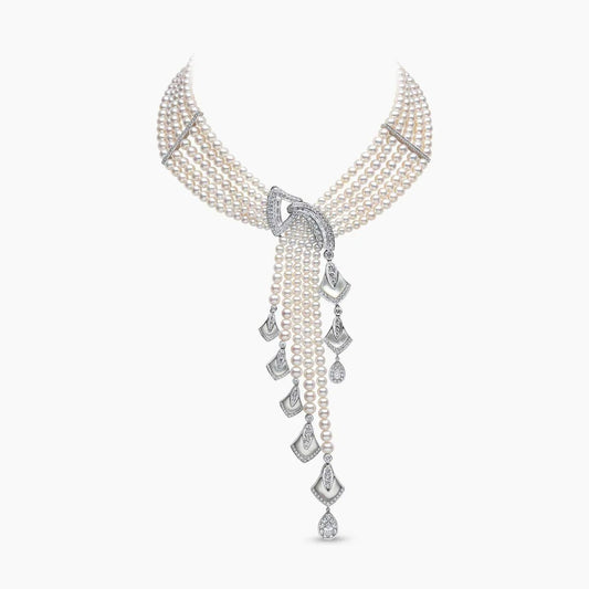Opera Cascade Pearl Necklace - Voisson