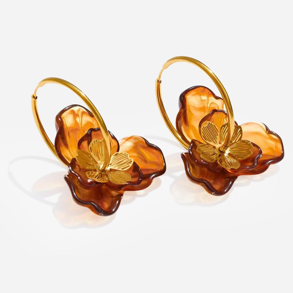Orchid Hoop Earrings - Voisson