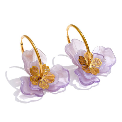 Orchid Hoop Earrings - Voisson