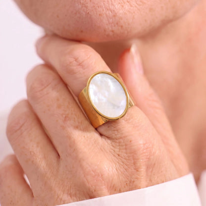 Oval Stone Signet Ring - Voisson
