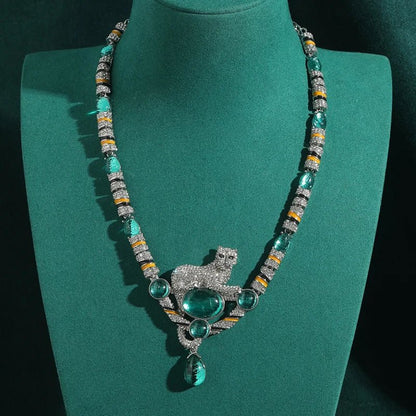 Panthera Luxe Drop Necklace - Voisson