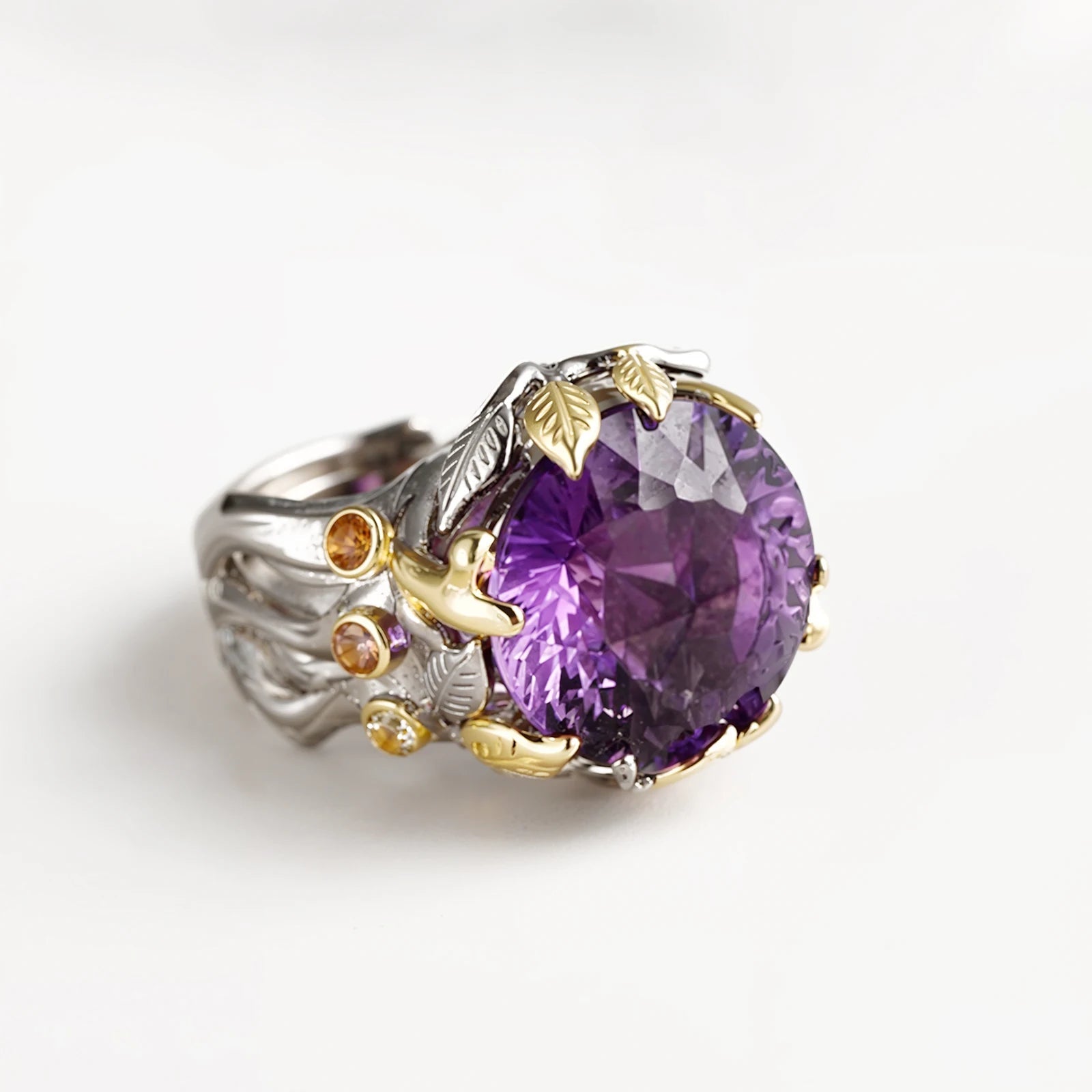 PassionEye 925 Silver Natural Stone Adjustable Ring - Voisson