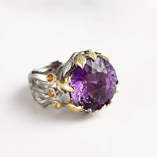 PassionEye 925 Silver Natural Stone Adjustable Ring - Voisson