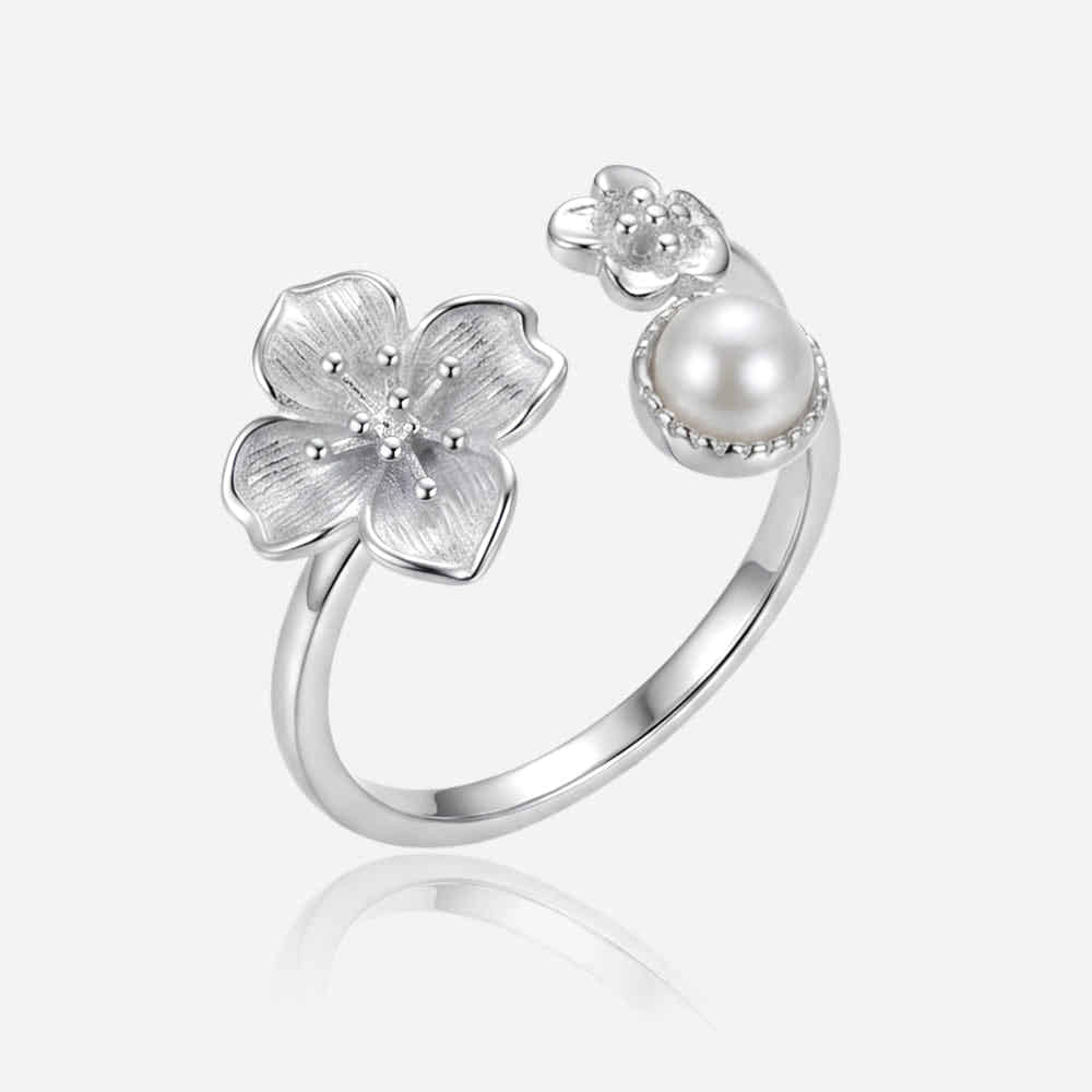 Pearl Blossom 925 Silver Ring - Voisson