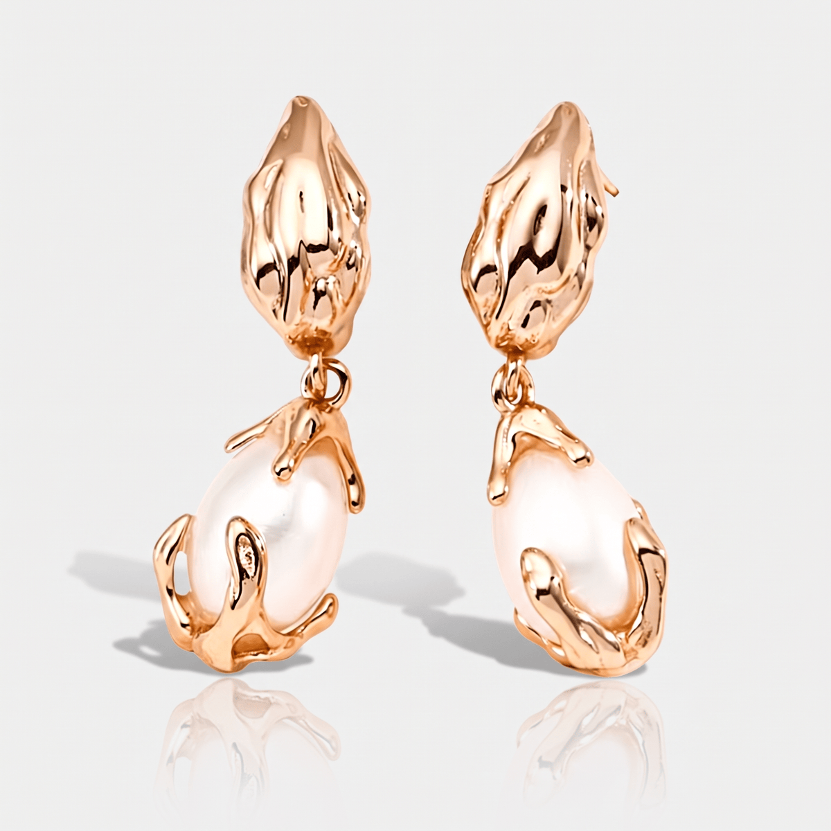 Pearl Bud 925 Silver Drop Earrings - Voisson