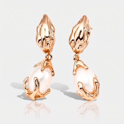 Pearl Bud 925 Silver Drop Earrings - Voisson