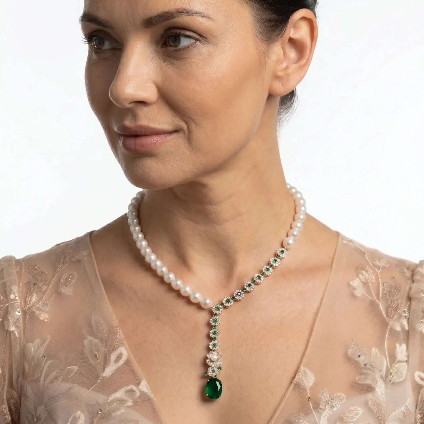 Pearl Gala Drop Necklace - Voisson