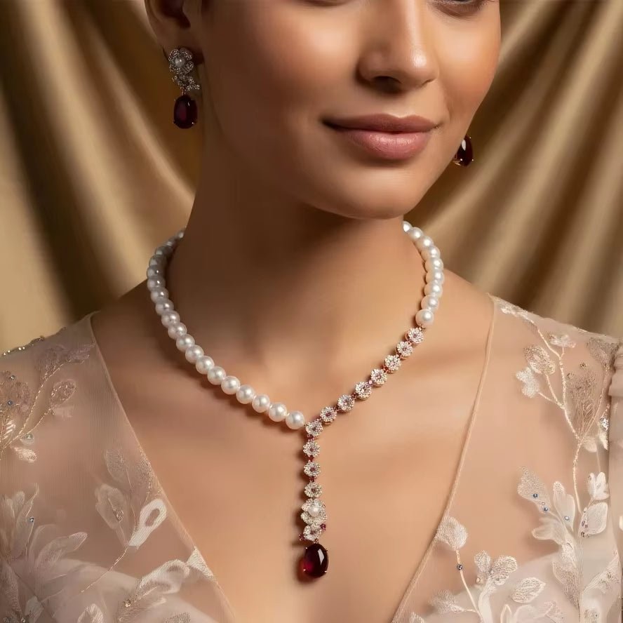 Pearl Gala Drop Necklace - Voisson