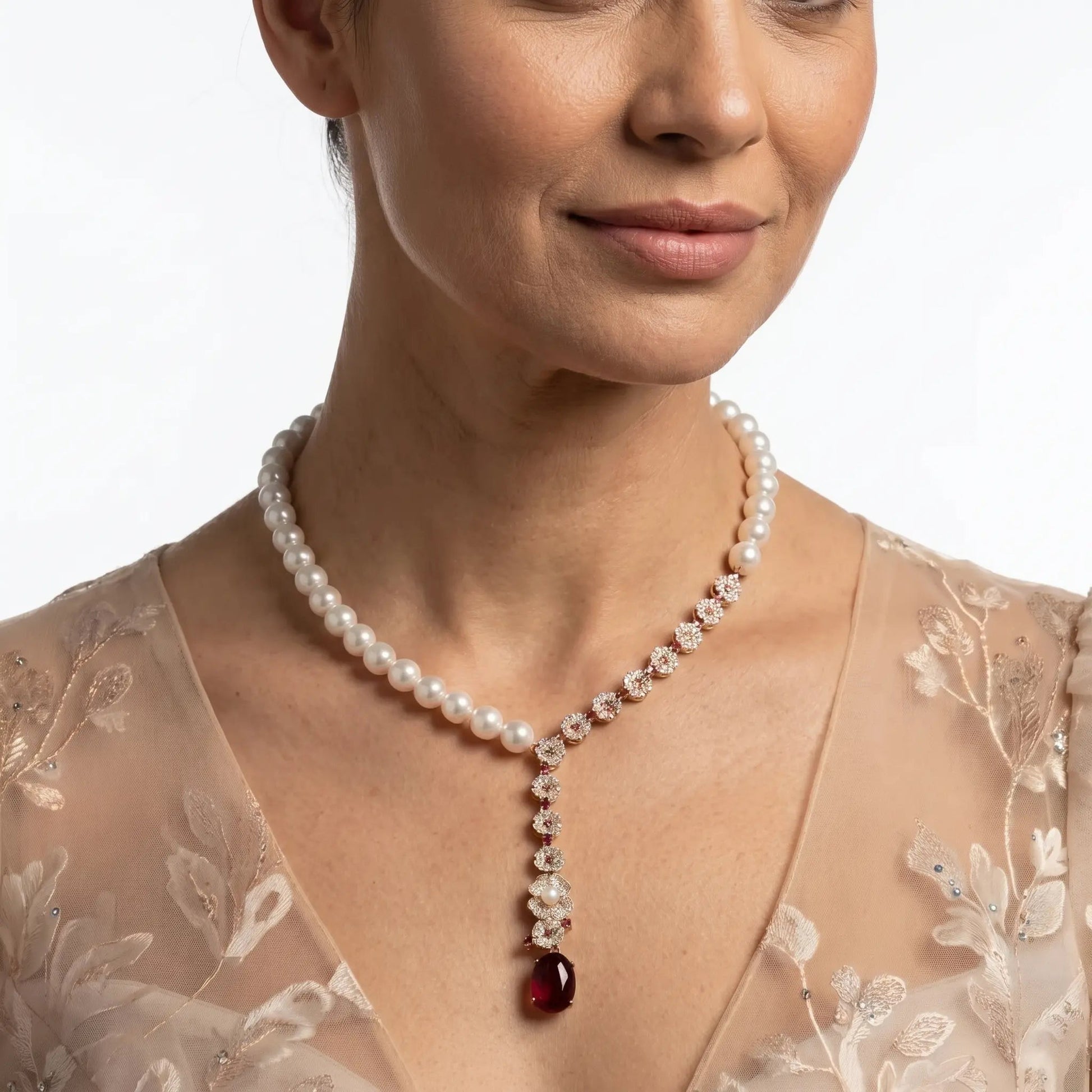 Pearl Gala Drop Necklace - Voisson