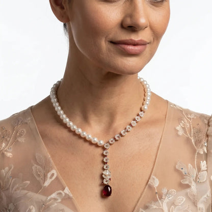 Pearl Gala Drop Necklace - Voisson