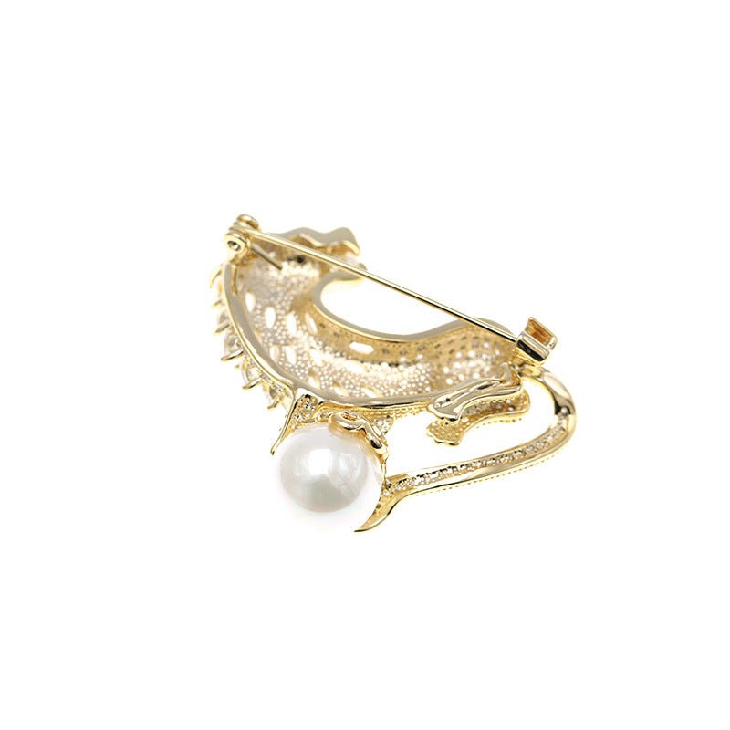 Pearl Guardian Lion Brooch - Voisson