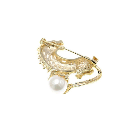 Pearl Guardian Lion Brooch - Voisson