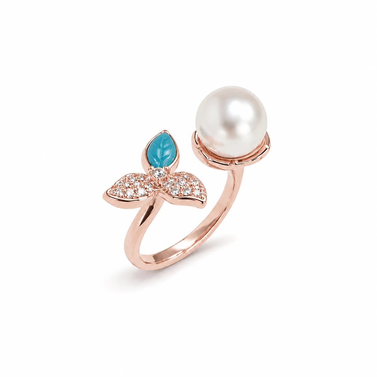 Pearl Leaf Open Ring - Voisson
