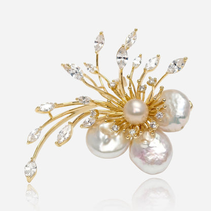 Pearl Starburst Brooch - Voisson