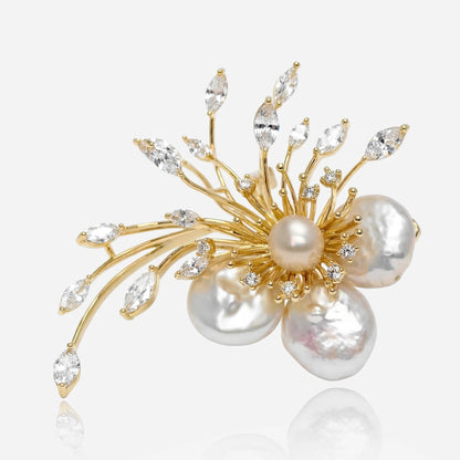 Pearl Starburst Brooch - Voisson