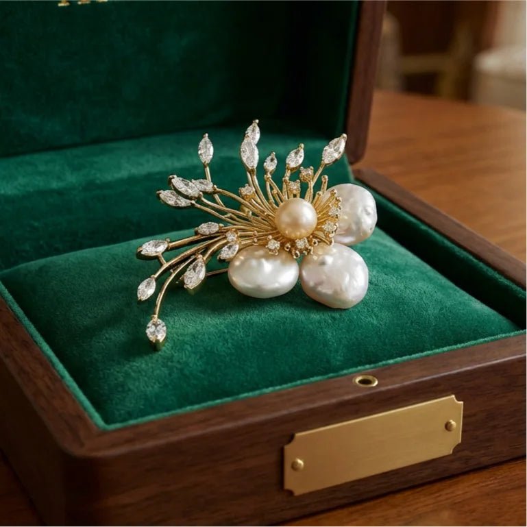 Pearl Starburst Brooch - Voisson