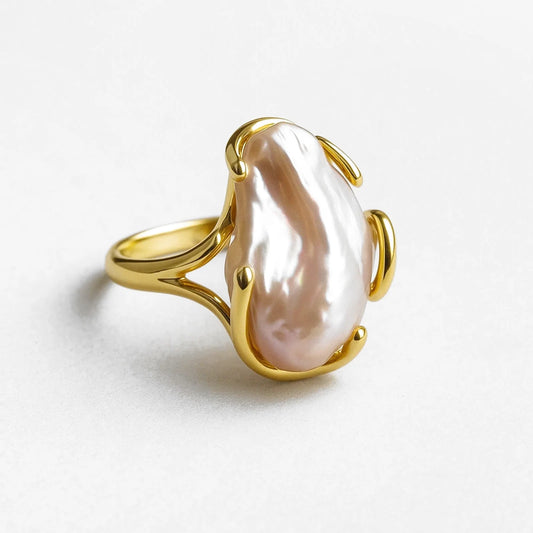 PearlLuster 925 Silver Adjustable Ring - Voisson