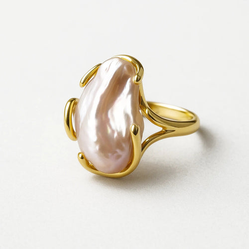 PearlLuster 925 Silver Adjustable Ring - Voisson