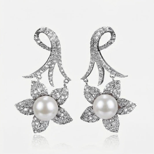 Petal Cascade Pearl Earrings - Voisson