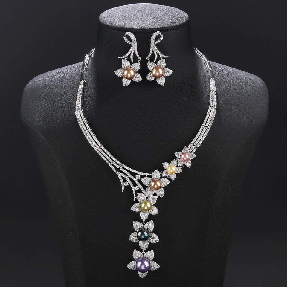 Petal Cascade Pearl Earrings - Voisson