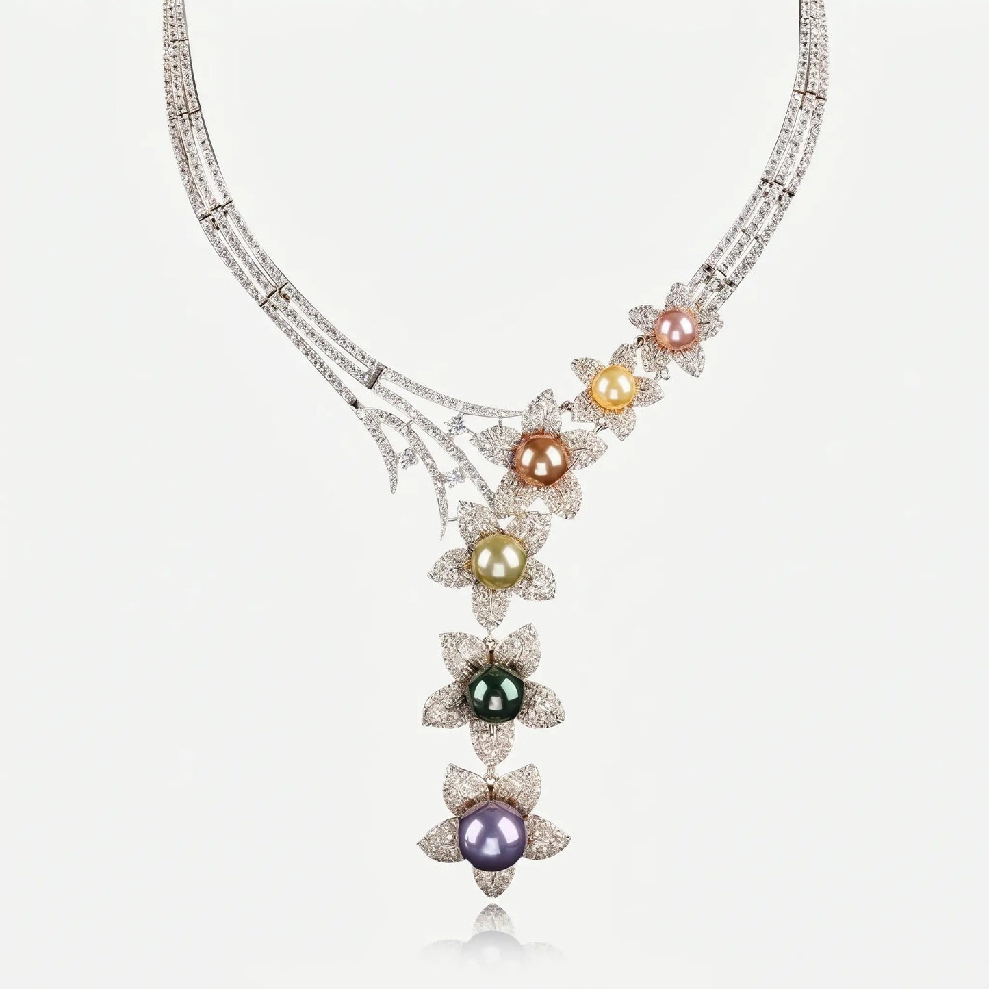 Petal Cascade Pearl Necklace - Voisson