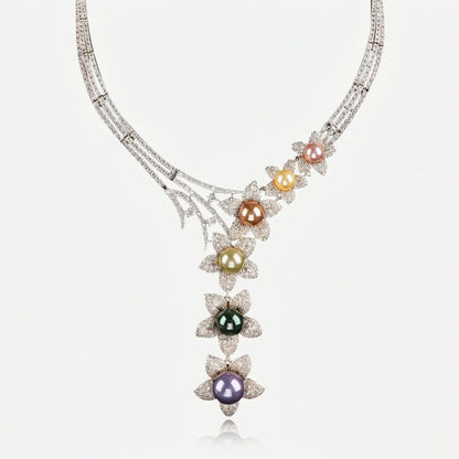 Petal Cascade Pearl Necklace - Voisson