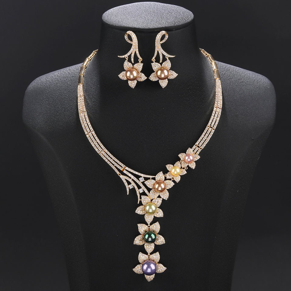 Petal Cascade Pearl Necklace - Voisson