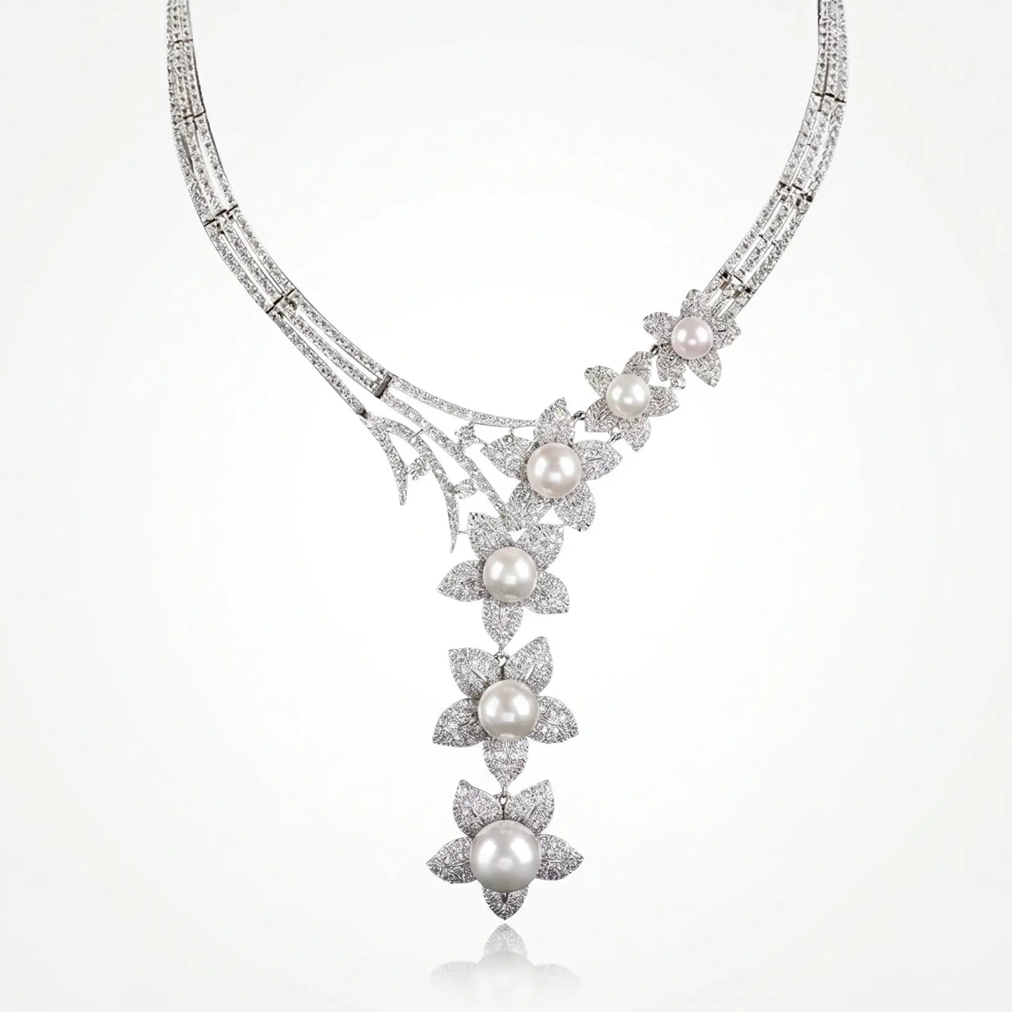 Petal Cascade Pearl Necklace - Voisson